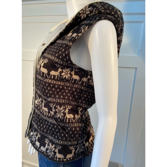 Vintage-Inspired Free People Fleece * Lined Hooded Vest - Cozy Preowned w2006 - Picture 4 of 9